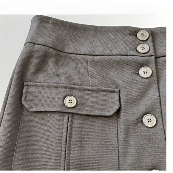 Next Mini Skirt Button Up Pocket Size Medium Black Preppy Office - Picture 2 of 4